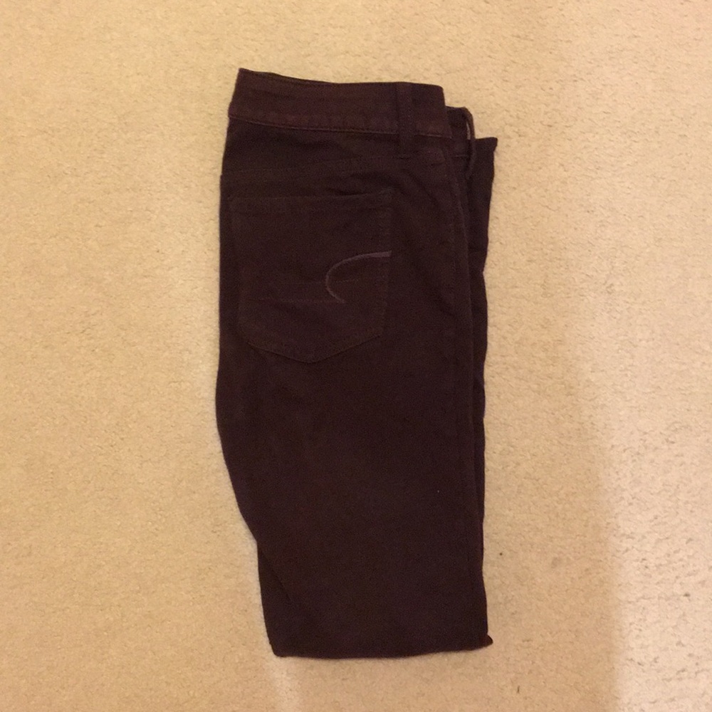 Maroon colored jeggings